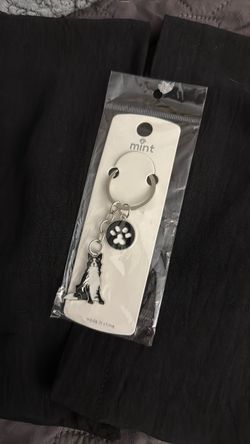Mint Dog Enamel Keychain