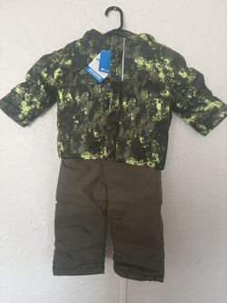 NWT Columbia Unisex Youth 3T Baby Buga II Green Winter Snow Suit, Bib/Jacket Ski