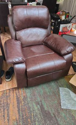 Brown Leather Recliner Chair