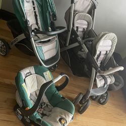 Chicco Double And Single Stroller With Car Seat 