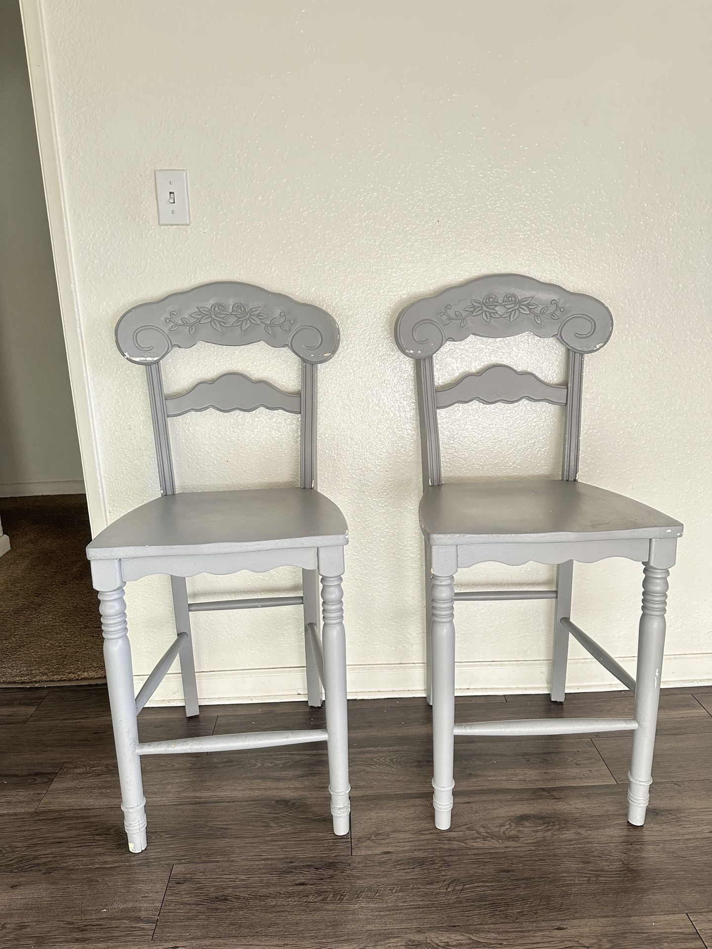 Pine Solid Wood   2 Chairs. 17’ Wide  X  42’ Tall 