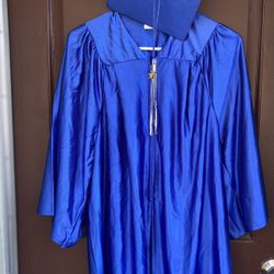 Blue Graduation Cap And Gown Set WithTassel