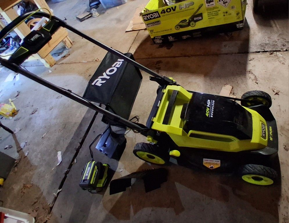 Ryobi 20 Inch 40 Volt Mower Like New-$225