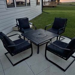 Patio Set With Fire 
