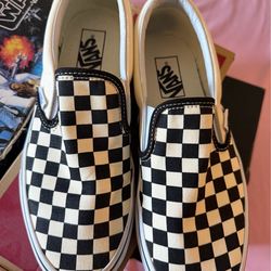 Vans checkerboard slip ons