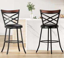 New 24-inch , Swivel Counter Height Stool, Metal Frame, Set of 3