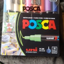 POSCA Paint Marker Set – 16 Colors (Uni PC-3M) – Like New