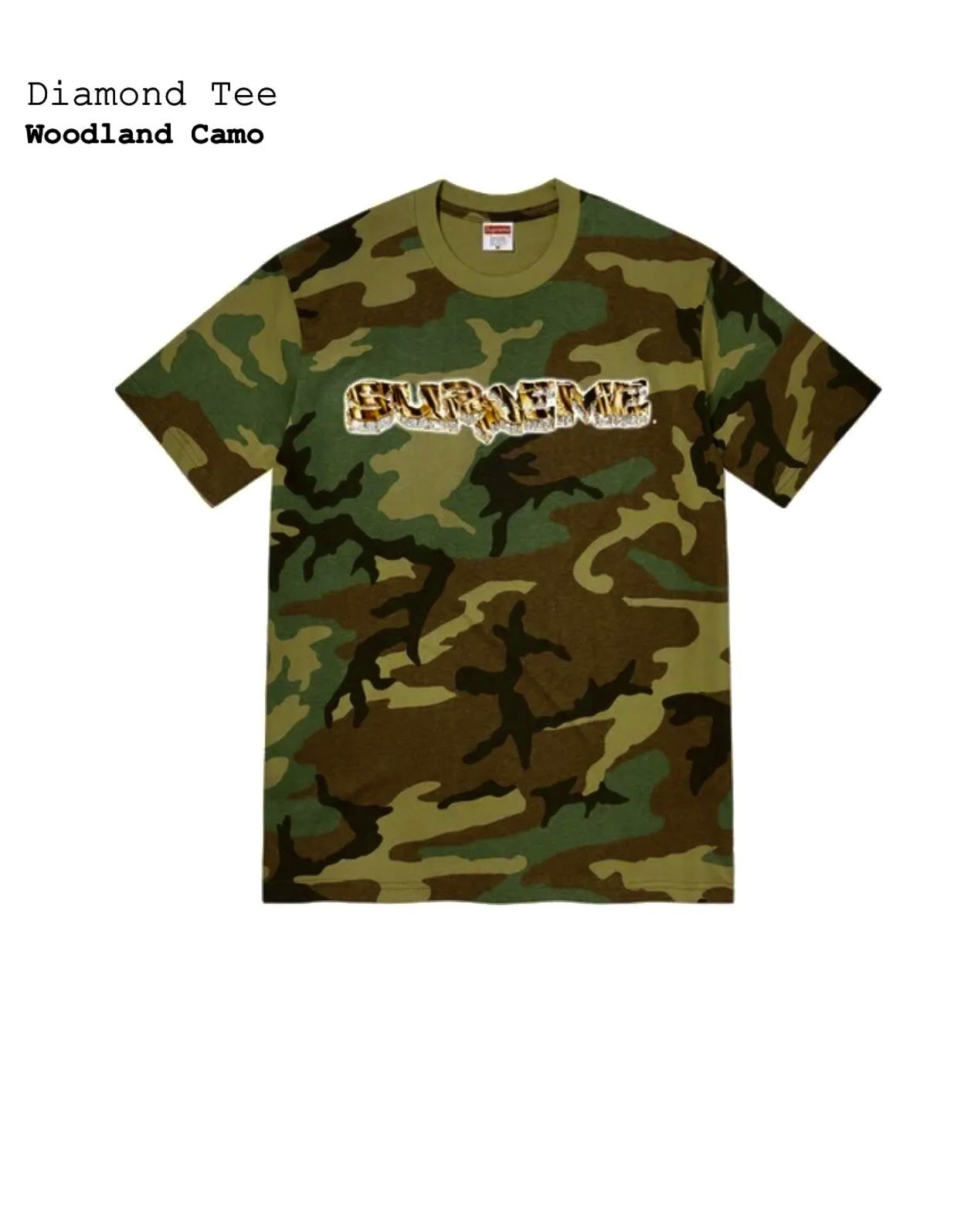 Supreme Diamond Tee Woodland Camo 