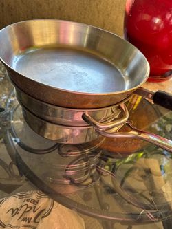 Copper Frying Pan with Black Handle