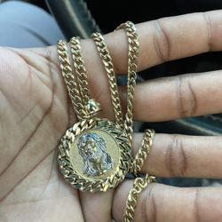 10k Cuban With Pendant