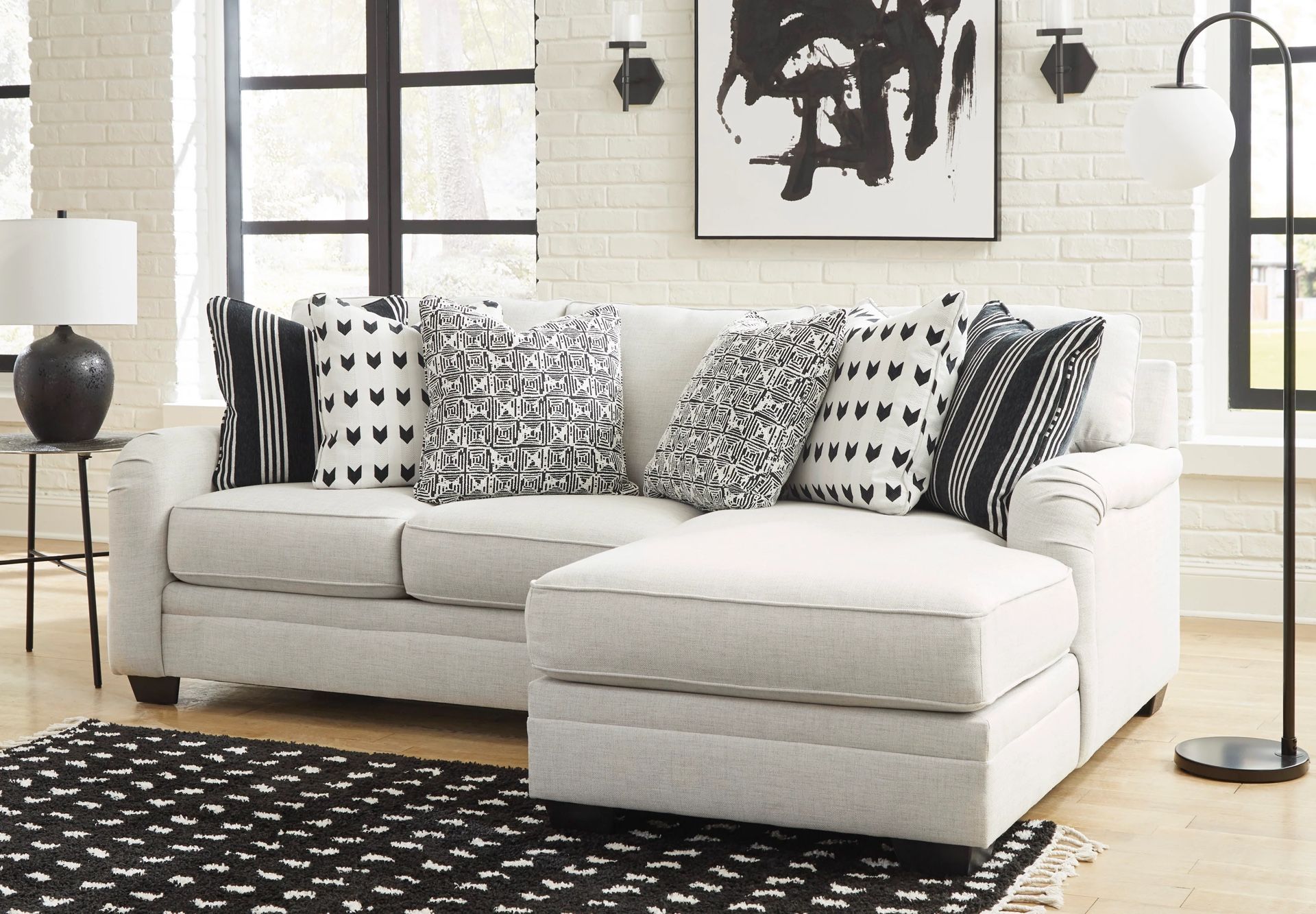 Huntsworth Dove Gray 2-Piece RAF Chaise Sectional - Shop Now Pay Later - $39 Down