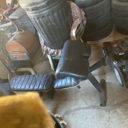 Weight Bench And Weight Rack