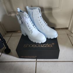 (Shoe Dazzle) Light Blue Boots Size 9.5