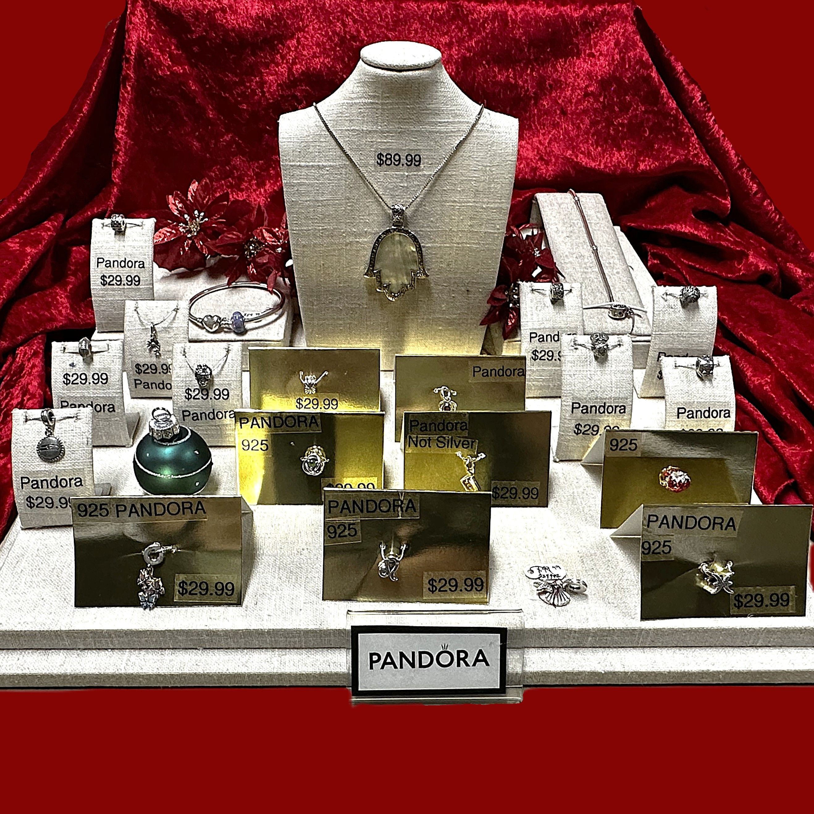 Pandora-Style Jewelry Collection – Bracelets, Charms, & Gemstone Pendant Necklace
