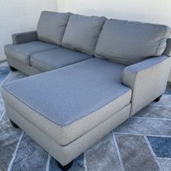 FREE DELIVERY || Small Grey Polyester Sectional Sofa || FREE INSTALL