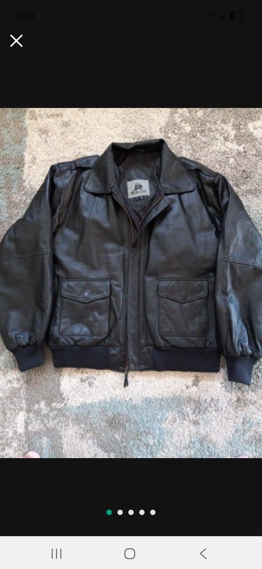 Genuine Leather Bomber Style Jacket