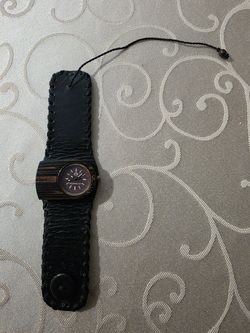 Ecowrist Wooden Watch with Leather Cuff Band