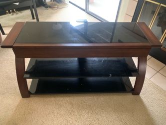Glass top TV stand