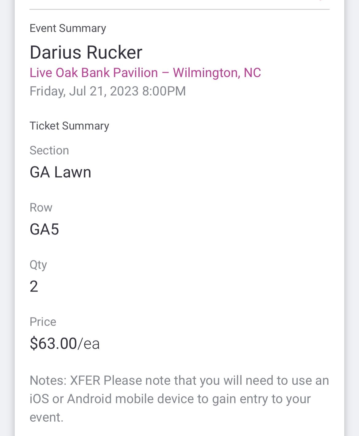 Darius Rucker Concert Tockets