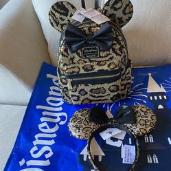 Loungefly sequin  Mini Bag Pack And Disney Ears