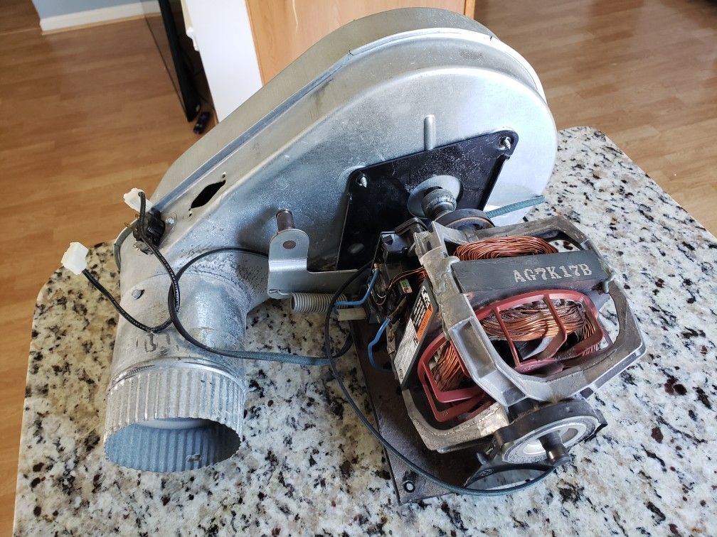 Whirlpool laundry dryer motor and blower fan assembly 