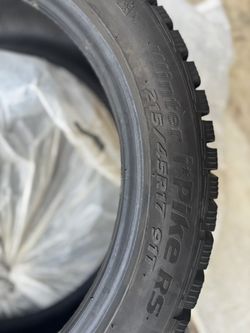Set of 4 215/45R17 studded snow tires