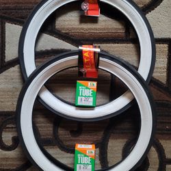 NEW Bicycle Bmx Tires 20" White Wall Slick 