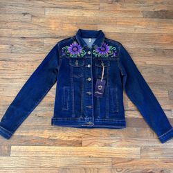 Denim Floral Jacket 