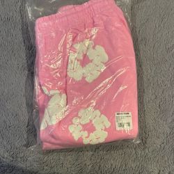 Pink Demin Tear Hoodie And Sweats Pink Set