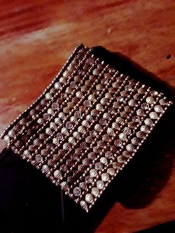 Light Gold Beaded Cuff Bracelet