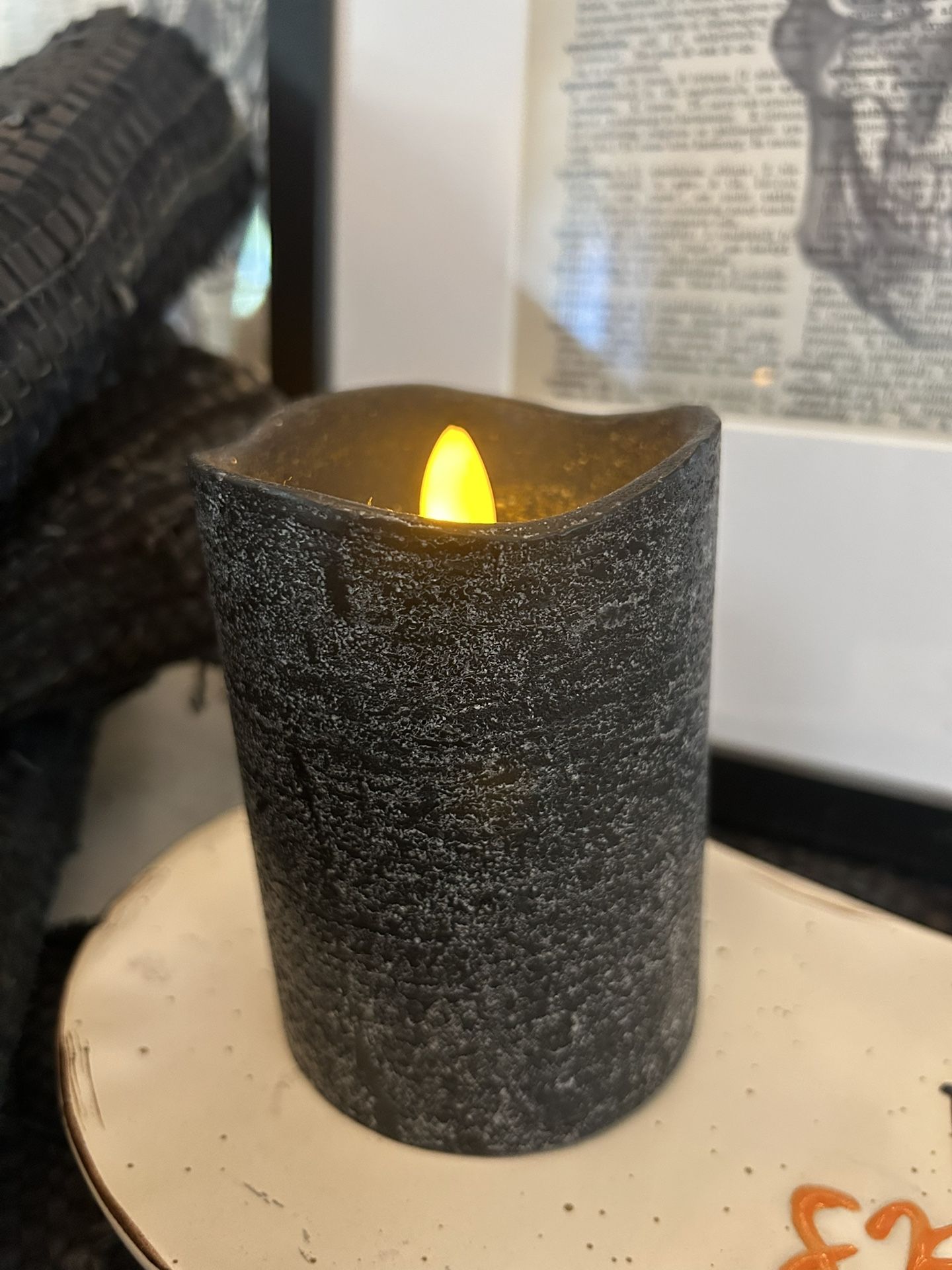 Black Battery-operated Wax Candle