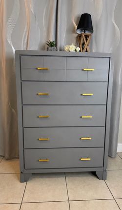 Modern Gray 6 Drawer Dresser