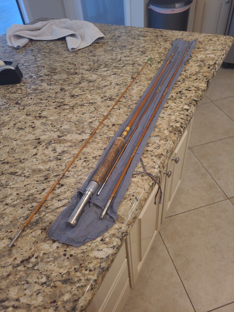 Vintage Bamboo Fly Rod, 9 foot 3 piece