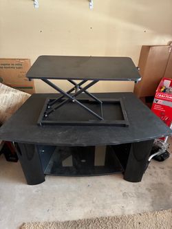 Computer Stand to sit higher on desktop, Black