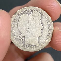 1901 Barber Quarter Silver