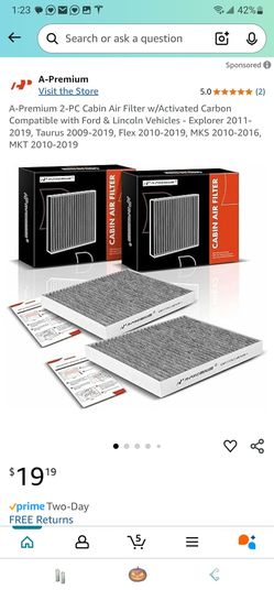 Cabin Air Filter w/Activated Carbon Compatible with Ford & Lincoln Vehicles