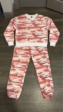 Pink Camo Matching  Shirt & Pants Set - Size : M