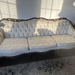 Full Set - Antique Couch, Loveseat, And Two Chairs. Sahara/Durango