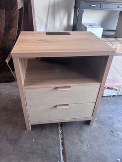New Nightstand with Power Station and Fabric Drawers