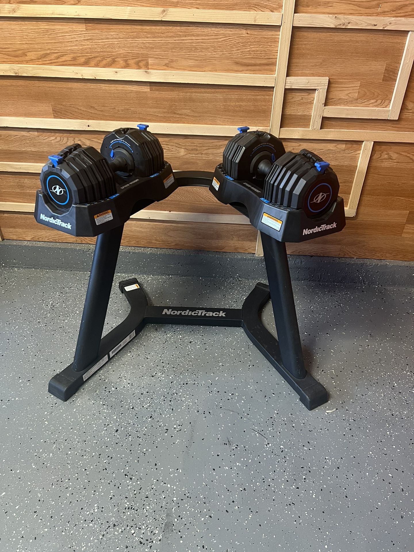 NordicTrack Adjustable Dumbbells with Storage Tray And Stand -55LB Each Dumbbell