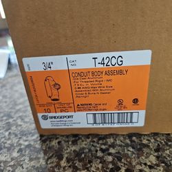 CONDUIT BODY ASSEMBLY 3/4" T-42CG BOX QTY 10