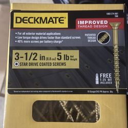 3-1/2 in. Tan Exterior Self-Starting Star Flat-Head Wood Deck Screws 