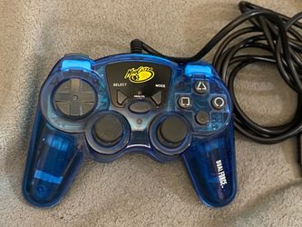 Premium Mad Catz Dual Force PS2 Controller – Translucent Blue – Excellent Condition  Premium Mad Catz Dual Force wired controller for PlayStation 2 in