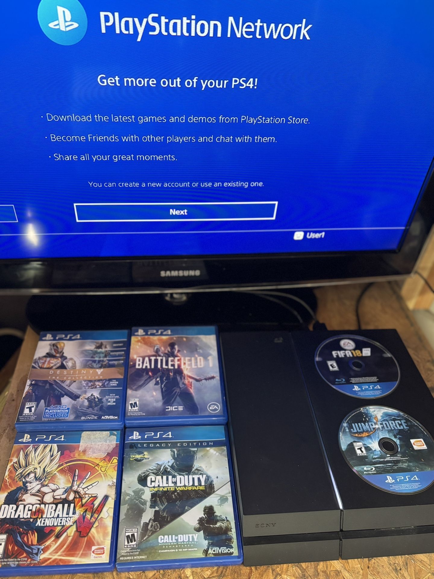 PS4 Slim + 6 Game Bundle $260 OBO