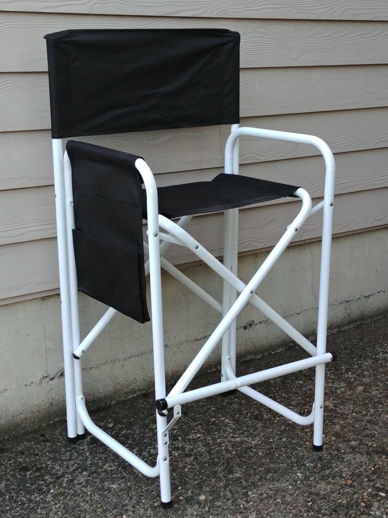 Aluminum Frame Black Canvas Folding Director's Chair