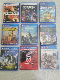 (7) Seven PS4 and (2) Two PS5 video Games