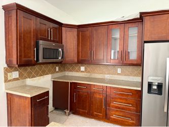 Kitchen cabinets with granite