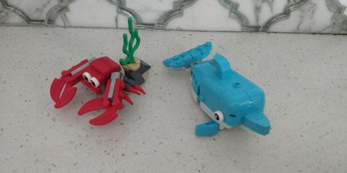 LEGO Crab and Dolphin Mini Builds