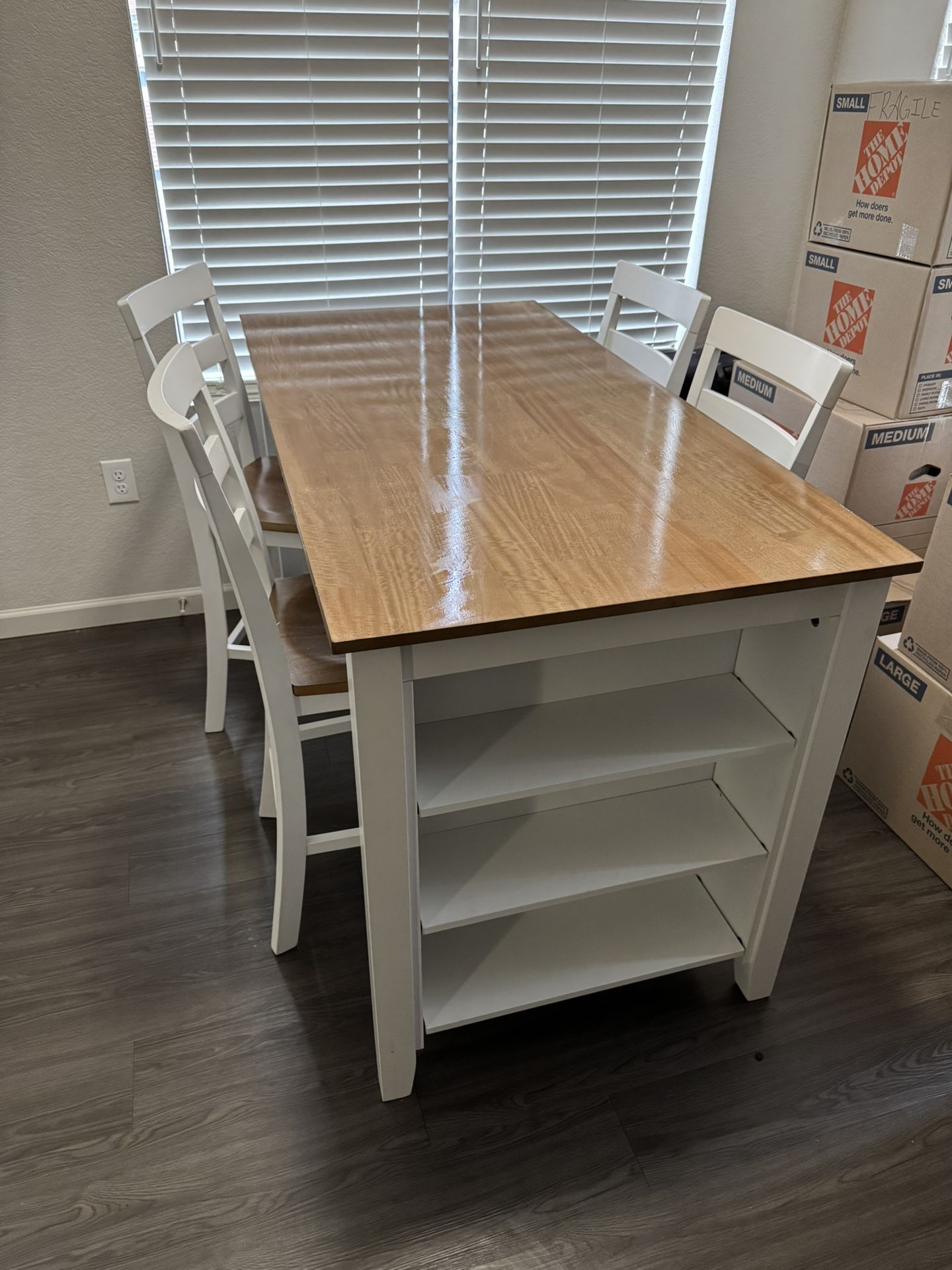 Caitbrook Counter Height Dining Table With Shelves