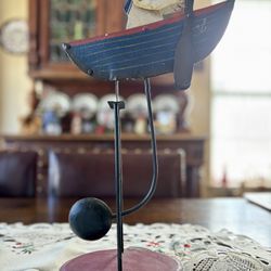 Vintage Cast Iron Rowboat Sailor